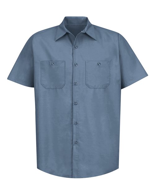 Red Kap SP24T — Men's Tall Industrial Short Sleeve Work Shirt — Postman Blue