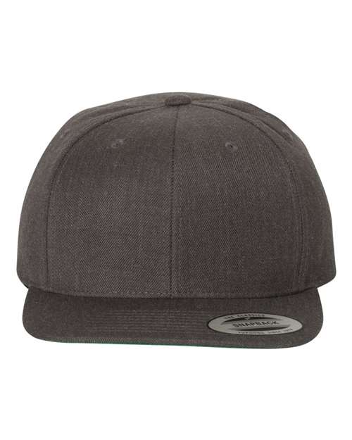 YP Classics 6089M — Premium Flat Bill Snapback Cap — Dark Heather