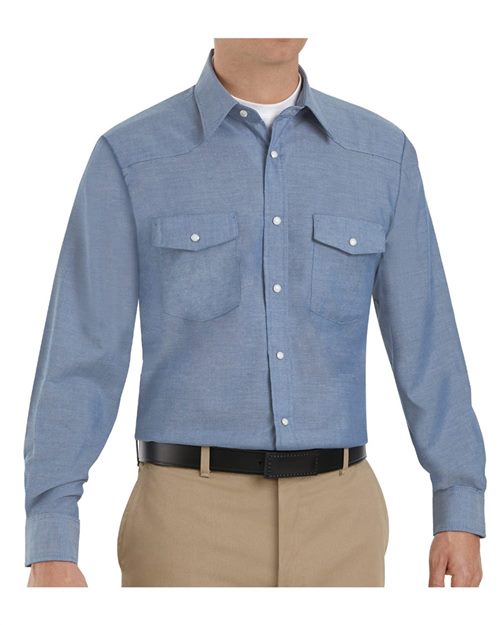 Red Kap SC14T — Men's Tall Deluxe Western Style Long Sleeve Shirt — main view
