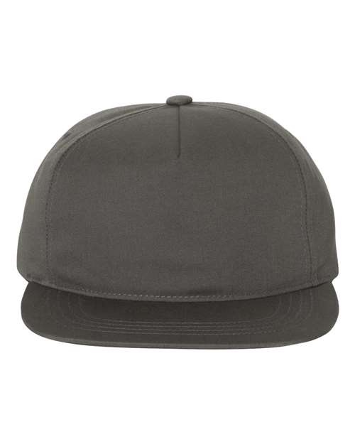 YP Classics 6502 — Lightly-Structured Five-Panel Snapback Cap — Charcoal