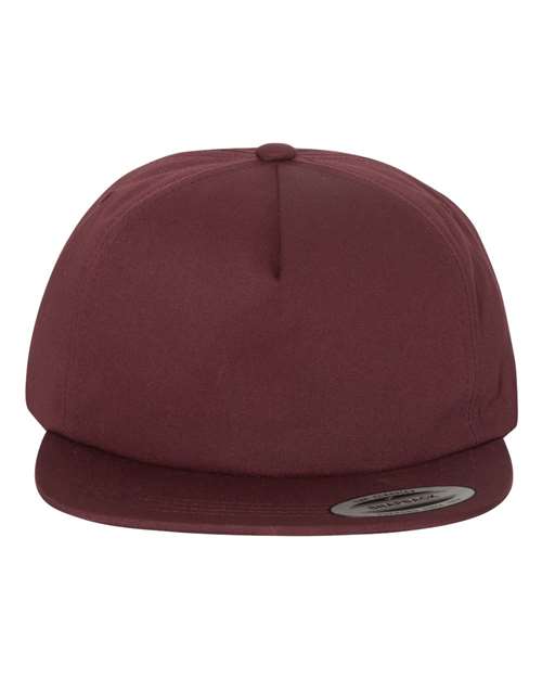 YP Classics 6502 — Lightly-Structured Five-Panel Snapback Cap — Maroon