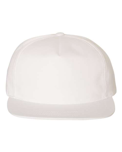 YP Classics 6502 — Lightly-Structured Five-Panel Snapback Cap — White