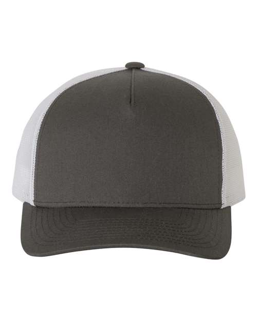 YP Classics 6506 — Five-Panel Retro Trucker Cap — Charcoal/ White