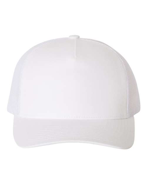 YP Classics 6506 — Five-Panel Retro Trucker Cap — White