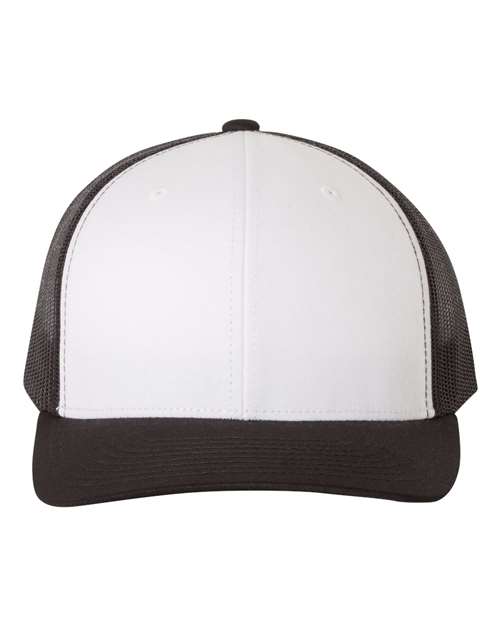 YP Classics 6606 — Retro Trucker Cap — Black/ White/ Black