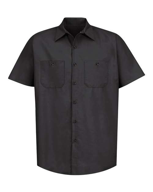 Red Kap SP24T — Men's Tall Industrial Short Sleeve Work Shirt — Black