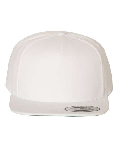 YP Classics 5089M — Premium Five-Panel Snapback Cap — White