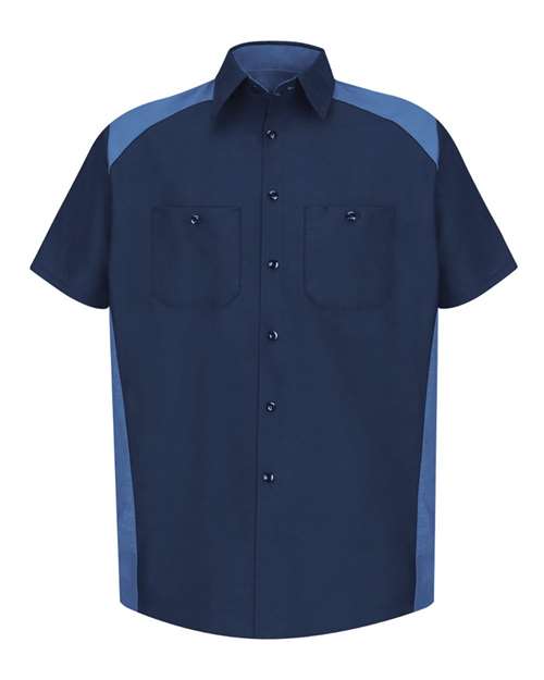 Red Kap SP28T — Men's Tall Short Sleeve Motorsports Shirt — Navy/ Postman Blue
