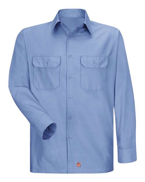 Red Kap SY50T — Men's Tall Ripstop Long Sleeve Shirt — Light Blue