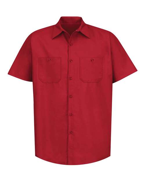 Red Kap SP24T — Men's Tall Industrial Short Sleeve Work Shirt — Red