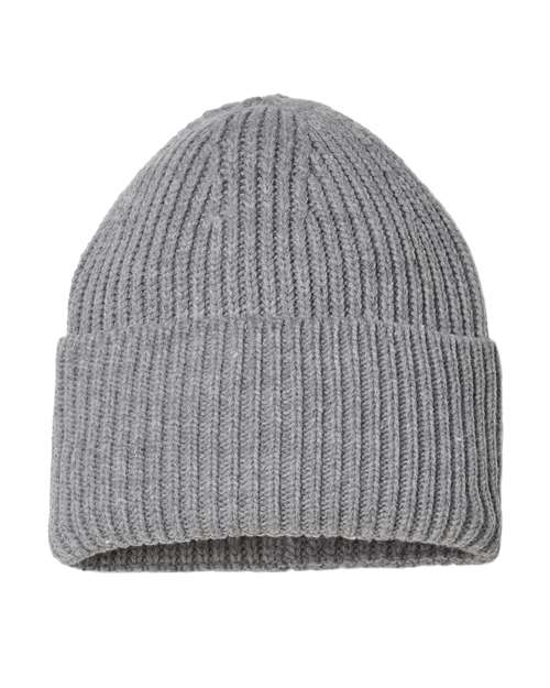 Atlantis Headwear OAK — Sustainable Chunky Rib Cuffed Beanie — Light Grey