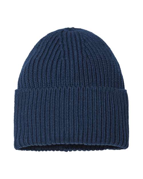 Atlantis Headwear OAK — Sustainable Chunky Rib Cuffed Beanie — Navy