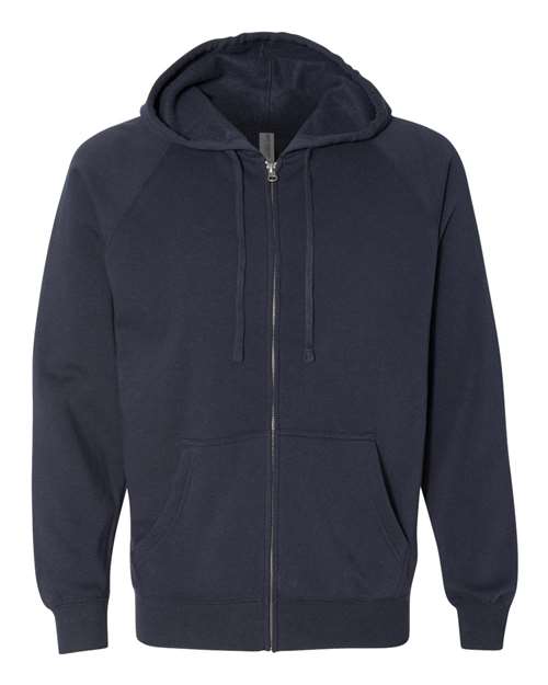 Independent Trading Co. PRM33SBZ — Unisex Special Blend Raglan Full-Zip Hooded Sweatshirt — Classic Navy