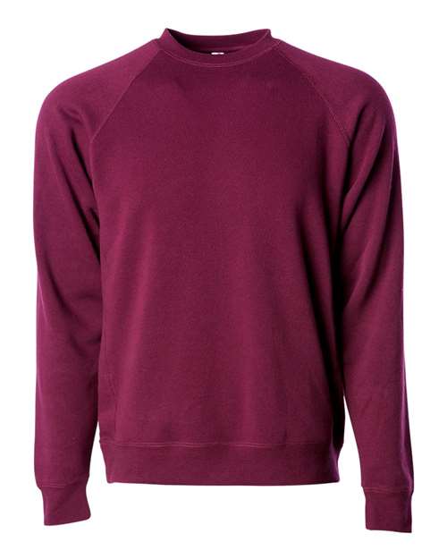 Independent Trading Co. PRM30SBC — Unisex Special Blend Raglan Crewneck Sweatshirt — Maroon