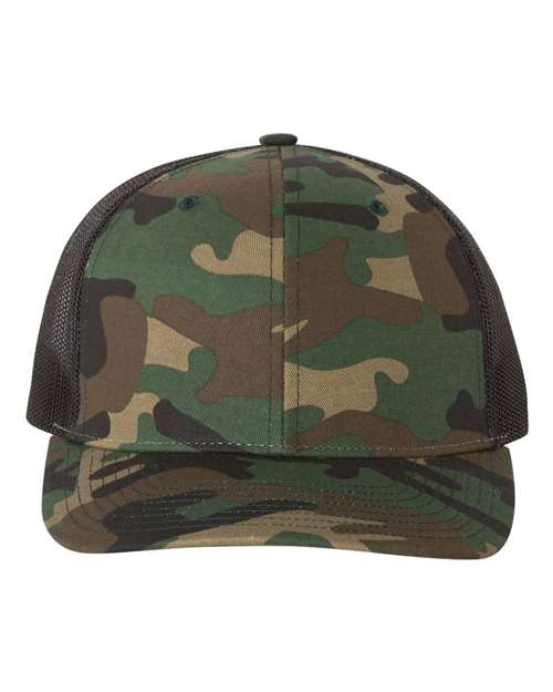 Richardson 112P — Printed Trucker Cap — Army Camo/ Black