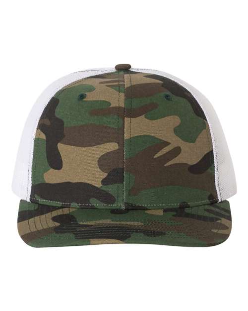 Richardson 112P — Printed Trucker Cap — Army Camo/ White