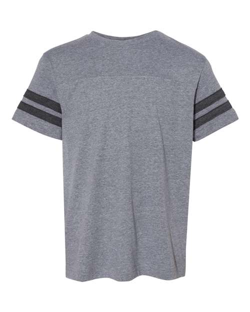 LAT 6137 — Youth Football Fine Jersey Tee — Granite Heather/ Vintage Smoke