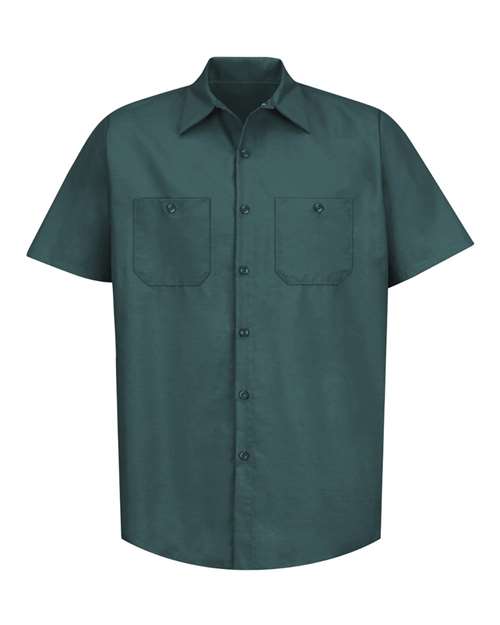 Red Kap SP24T — Men's Tall Industrial Short Sleeve Work Shirt — Spruce Green