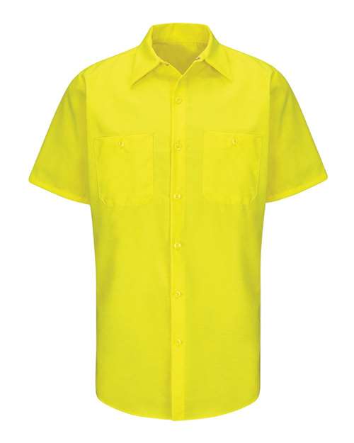 Red Kap SY24 — Men's Enhanced & Hi-Visibility Work Shirt — Fluorescent Yellow