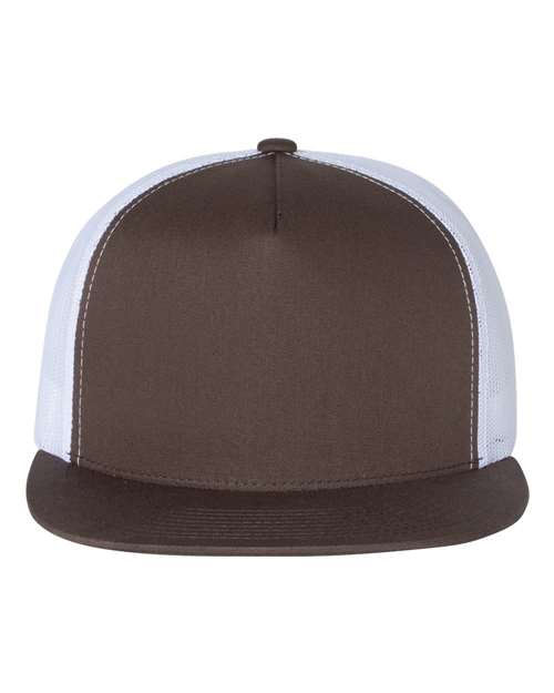 YP Classics 6006 — Classic Five-Panel Trucker Cap — Brown/ White