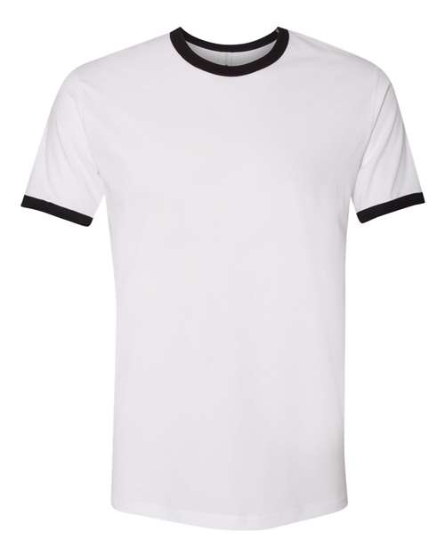 Next Level 3604 — Unisex Cotton Ringer T-Shirt — White/ Black