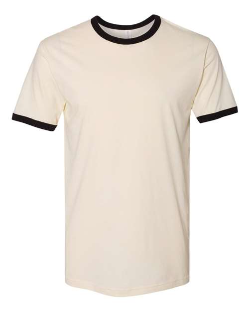 Next Level 3604 — Unisex Cotton Ringer T-Shirt — Natural/ Black