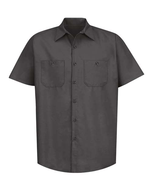 Red Kap SP24T — Men's Tall Industrial Short Sleeve Work Shirt — Charcoal