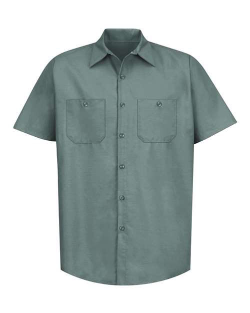 Red Kap SP24T — Men's Tall Industrial Short Sleeve Work Shirt — Light Green