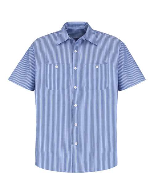 Red Kap SP20T — Men's Tall Premium Short Sleeve Work Shirt — GM Blue/ White