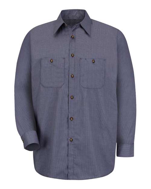 Red Kap SP10T — Men's Tall Premium Long Sleeve Work Shirt — EX-Blue/ Charcoal