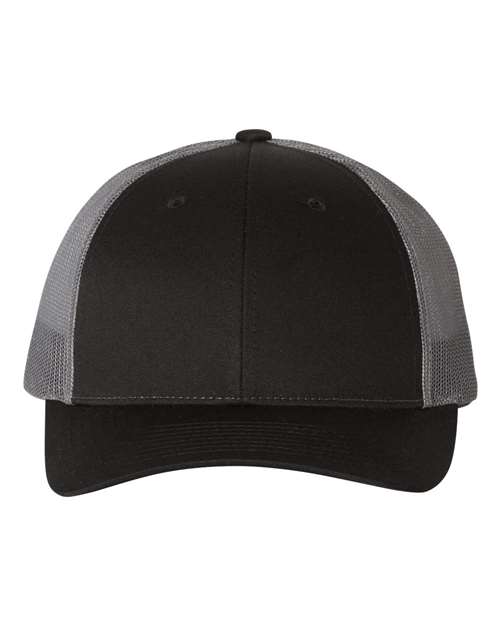 Richardson 115 — Low Pro Trucker Cap — Black/ Charcoal