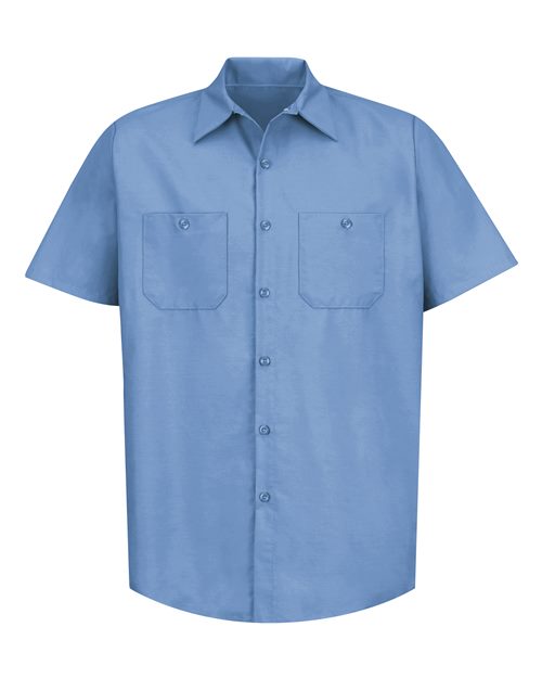 Red Kap SP24T — Men's Tall Industrial Short Sleeve Work Shirt — Light Blue
