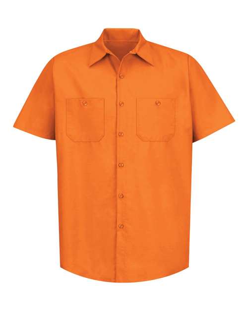 Red Kap SP24T — Men's Tall Industrial Short Sleeve Work Shirt — Orange