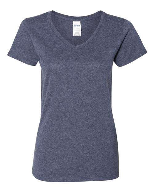 Gildan 5V00L — Women's Heavy Cotton™ V-Neck T-Shirt — Heather Navy