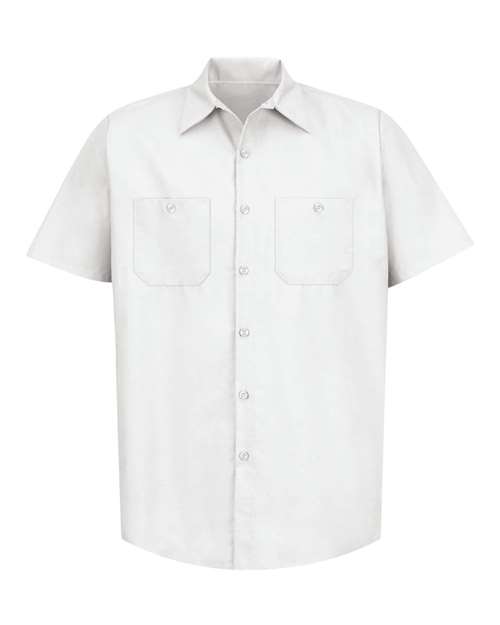 Red Kap SP24T — Men's Tall Industrial Short Sleeve Work Shirt — White