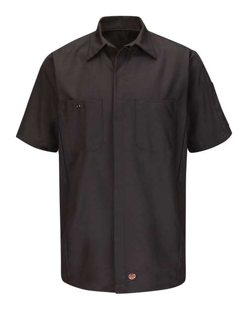 Red Kap SY20T — Men's Tall Short Sleeve Automotive Crew Shirt — Charcoal