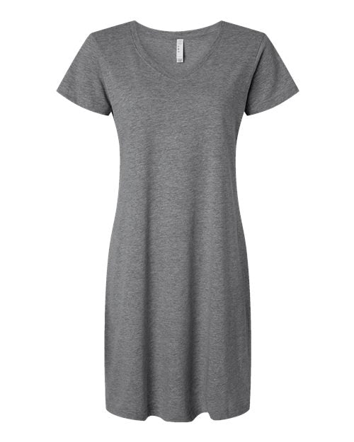 LAT 3522 — Women's Fine Jersey V-Neck Coverup — Granite Heather