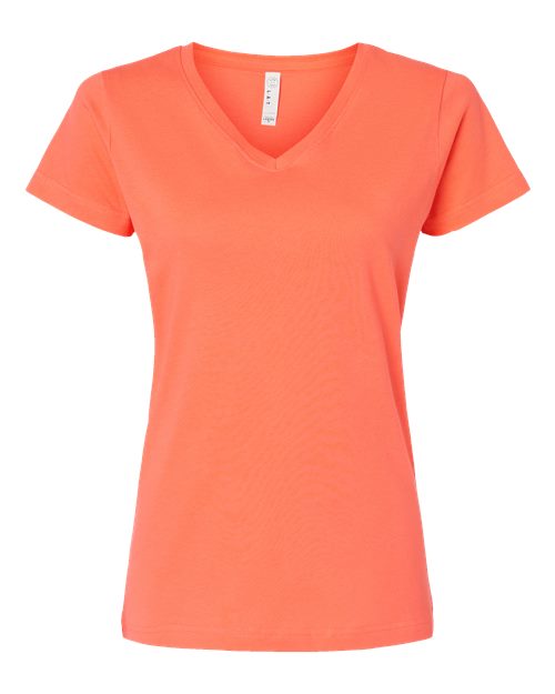 LAT 3507 — Women's Fine Jersey V-Neck Tee — Papaya