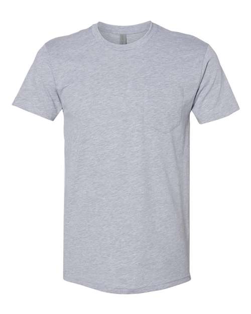 Next Level 3605 — Unisex Cotton Pocket T-Shirt — Heather Grey