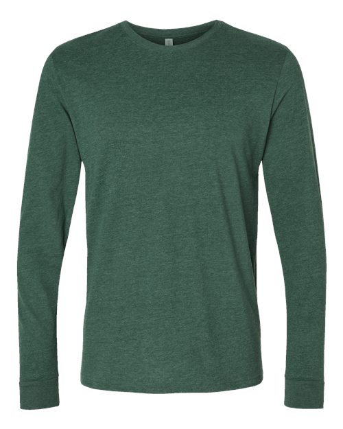 Next Level 6411 — Unisex Sueded Long Sleeve T-Shirt — Heather Forest Green