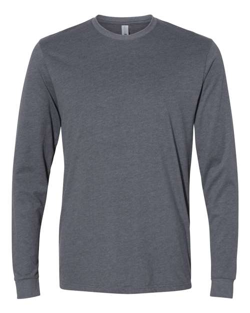 Next Level 6411 — Unisex Sueded Long Sleeve T-Shirt — Heather Metal