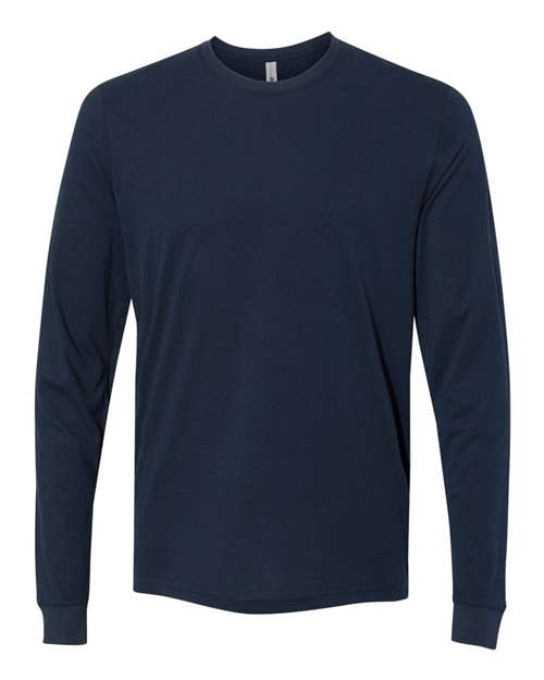 Next Level 6411 — Unisex Sueded Long Sleeve T-Shirt — Midnight Navy