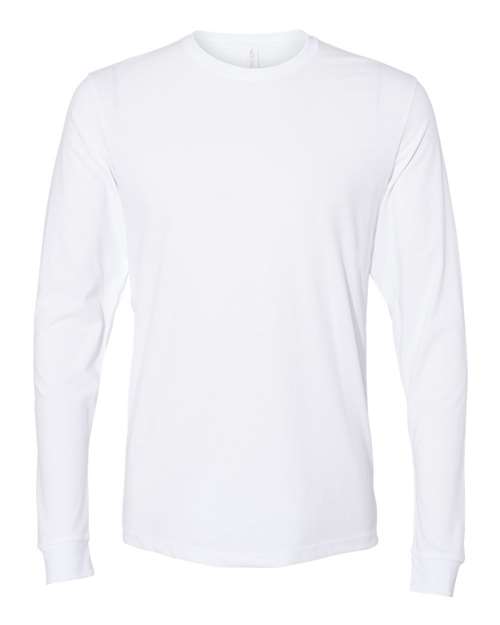 Next Level 6411 — Unisex Sueded Long Sleeve T-Shirt — White