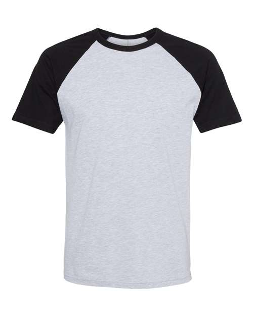 Next Level 3650 — Unisex Cotton Raglan T-Shirt — Black/ Heather Grey