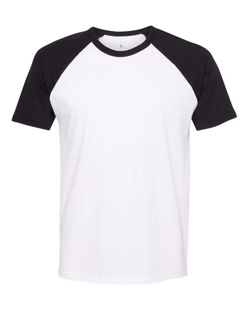 Next Level 3650 — Unisex Cotton Raglan T-Shirt — Black/ White