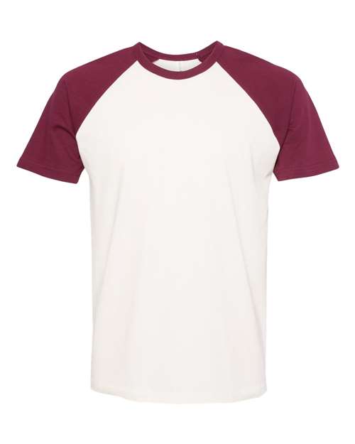 Next Level 3650 — Unisex Cotton Raglan T-Shirt — Maroon/ Natural