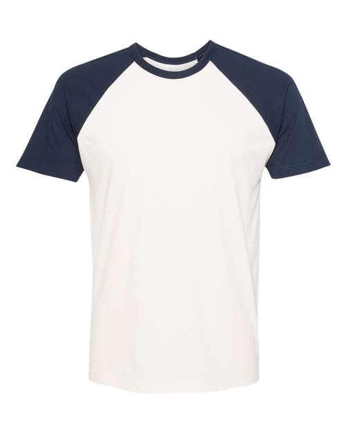 Next Level 3650 — Unisex Cotton Raglan T-Shirt — Midnight Navy/ Natural