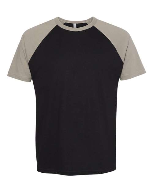Next Level 3650 — Unisex Cotton Raglan T-Shirt — Warm Grey/ Black