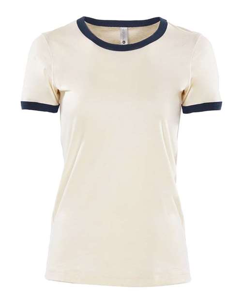 Next Level 3904 — Women's Ringer Tee — Natural/ Midnight Navy