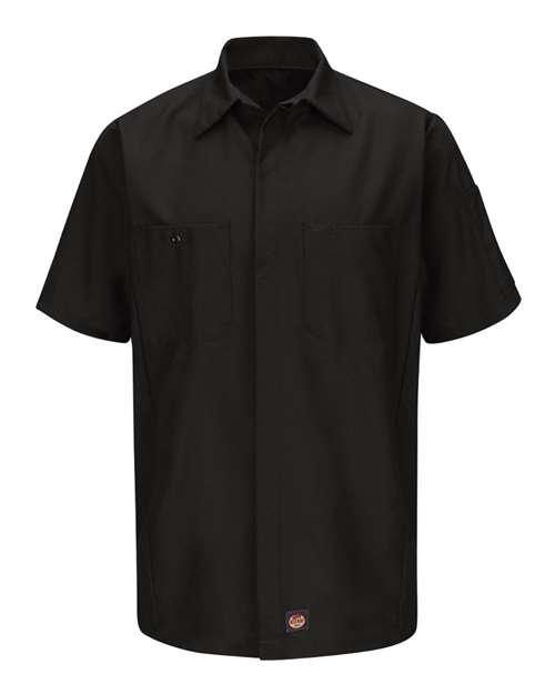 Red Kap SY20 — Men's Short Sleeve Automotive Crew Shirt — Black